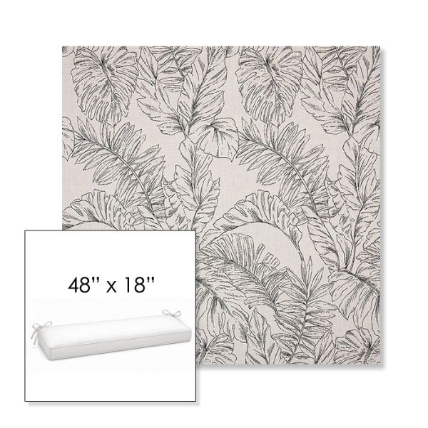 Picture of Calm Graphite | Sunbrella® 48" x 18" Outdoor Bench Cushion