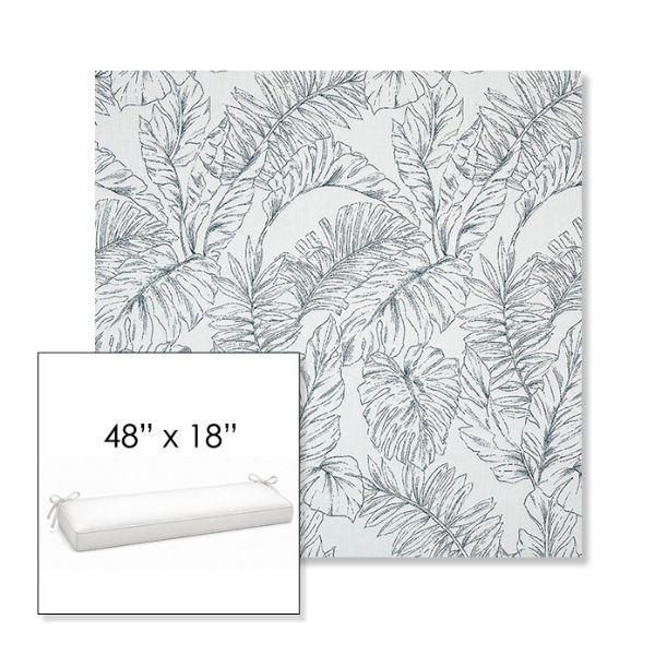 Picture of Calm Laurel | Sunbrella® 48" x 18" Outdoor Bench Cushion