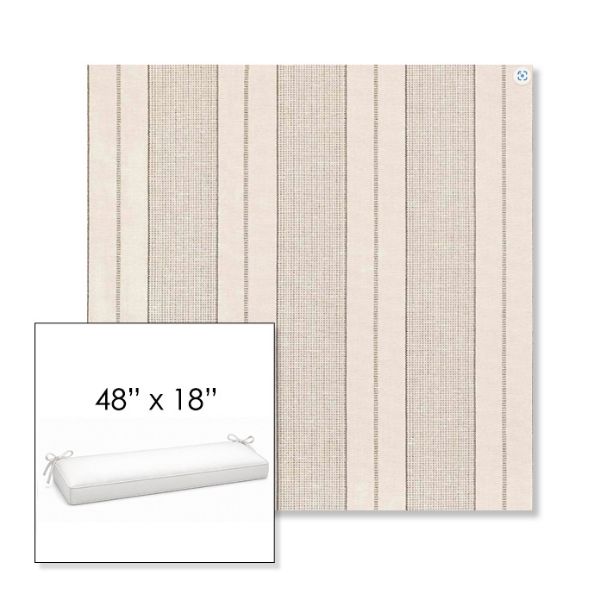 Picture of Carlo Graphite | Sunbrella® 48" x 18" Outdoor Bench Cushion