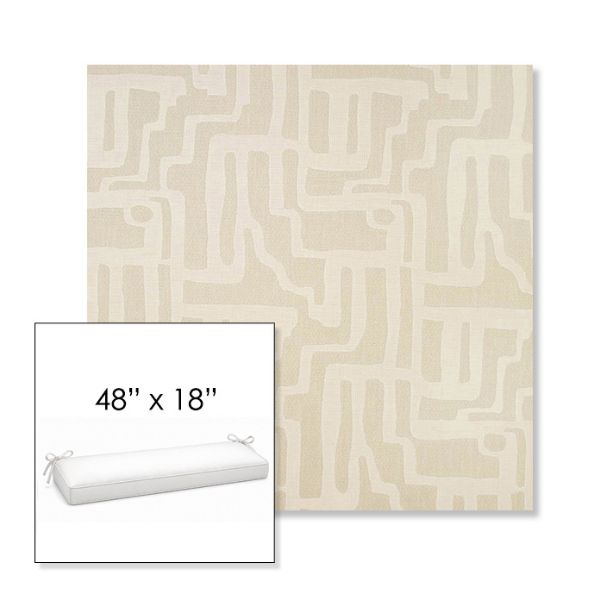 Picture of Escher Alabaster | Sunbrella® 48" x 18" Outdoor Bench Cushion