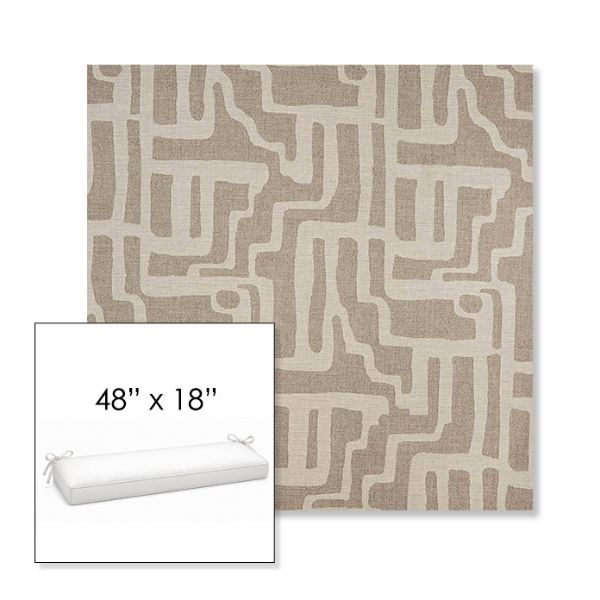 Picture of Escher Greige | Sunbrella® 48" x 18" Outdoor Bench Cushion