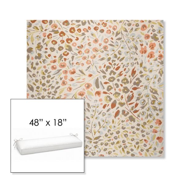Picture of Flora Sunset | Sunbrella® 48" x 18" Outdoor Bench Cushion