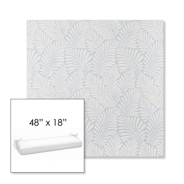 Picture of Frond Sky | Sunbrella® 48" x 18" Outdoor Bench Cushion