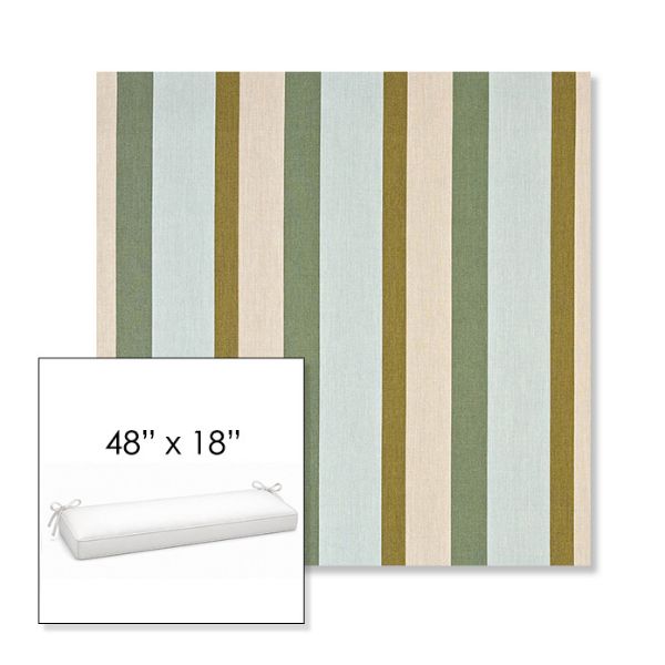 Picture of Gateway Aloe | Sunbrella® 48" x 18" Outdoor Bench Cushion