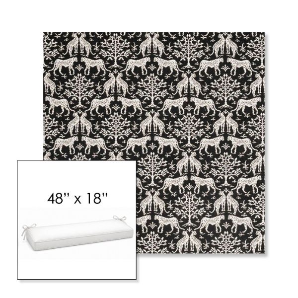 Picture of Jaipur Frame Onyx | Sunbrella® 48" x 18" Outdoor Bench Cushion