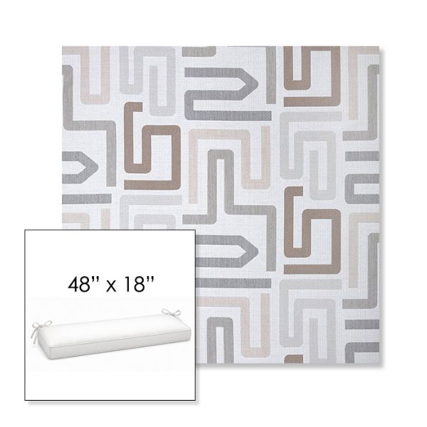 Picture of Labyrinth Cloud | Sunbrella® 48" x 18" Outdoor Bench Cushion