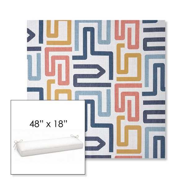 Picture of Labyrinth Fiesta | Sunbrella® 48" x 18" Outdoor Bench Cushion