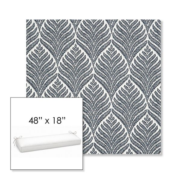 Picture of Linnaeus Indigo | Sunbrella® 48" x 18" Outdoor Bench Cushion