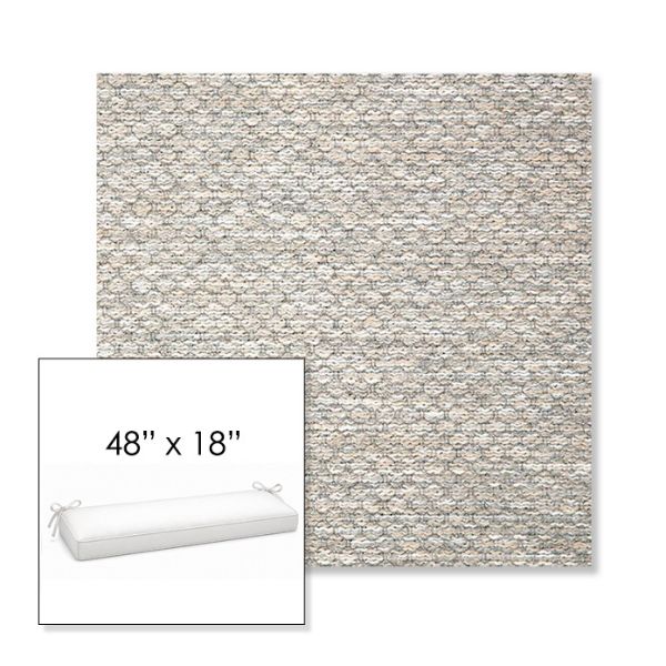 Picture of Litchfield Fog | Sunbrella® 48" x 18" Outdoor Bench Cushion