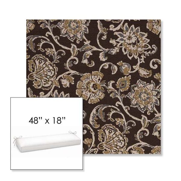 Picture of Martha Floral Garden Path | Sunbrella® 48" x 18" Outdoor Bench Cushion