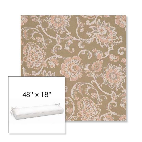 Picture of Martha Floral Spring | Sunbrella® 48" x 18" Outdoor Bench Cushion