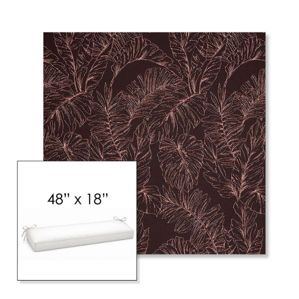 Picture of Palma Sangria | Sunbrella® 48" x 18" Outdoor Bench Cushion