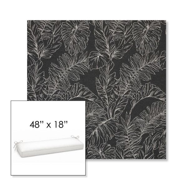 Picture of Palma Shadow | Sunbrella® 48" x 18" Outdoor Bench Cushion