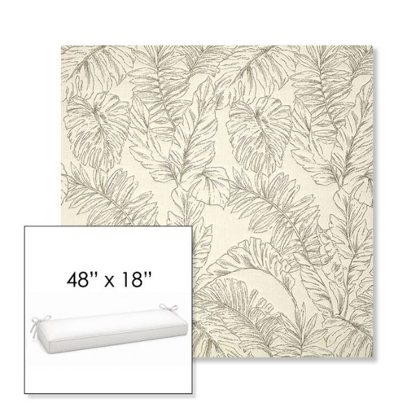 Picture of Palma Whitesand | Sunbrella® 48" x 18" Outdoor Bench Cushion