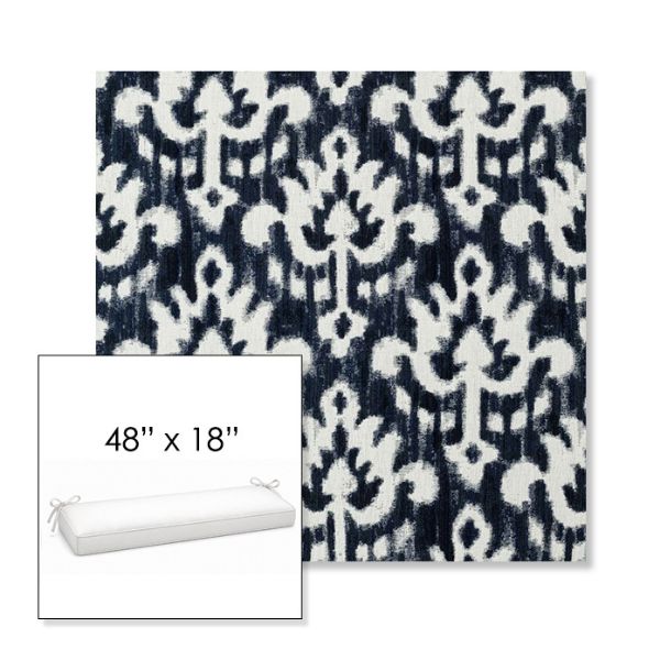 Picture of Patra Indigo | Sunbrella® 48" x 18" Outdoor Bench Cushion