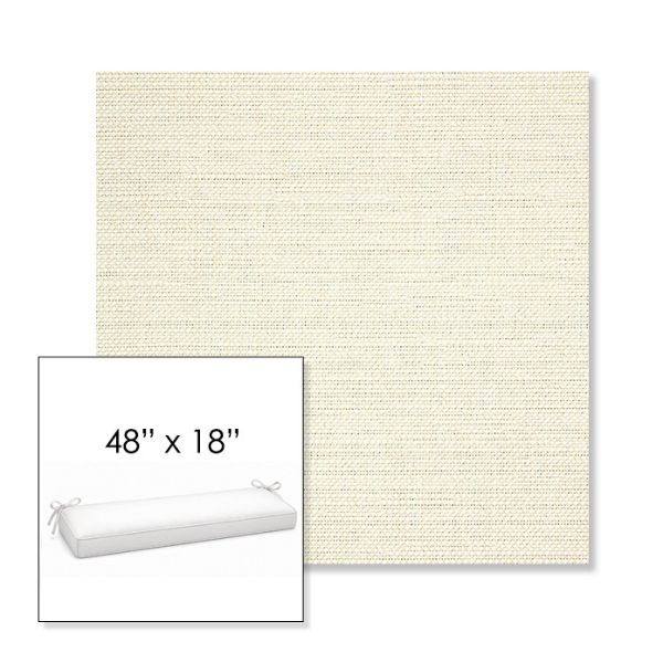 Picture of Piazza Parchment | Sunbrella® 48" x 18" Outdoor Bench Cushion