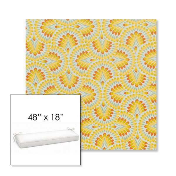 Picture of Plume Tropics | Sunbrella® 48" x 18" Outdoor Bench Cushion