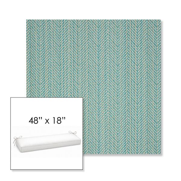 Picture of Posh Aqua | Sunbrella® 48" x 18" Outdoor Bench Cushion