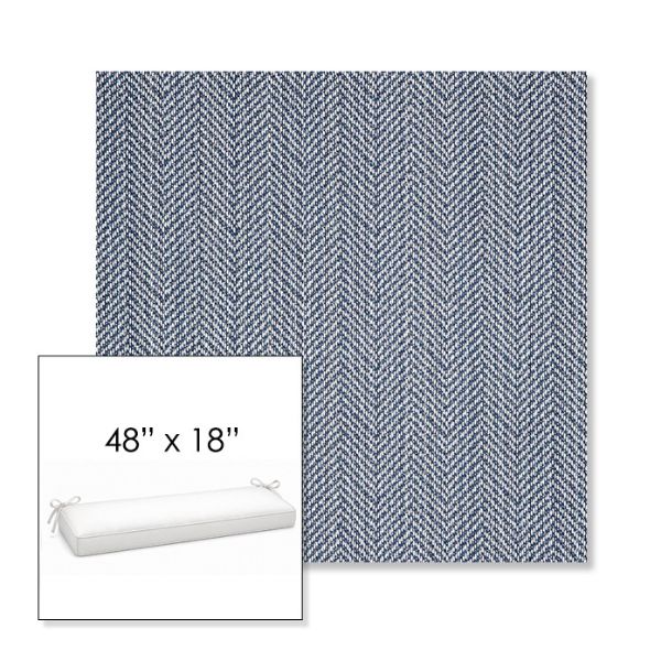 Picture of Posh Sapphire | Sunbrella® 48" x 18" Outdoor Bench Cushion