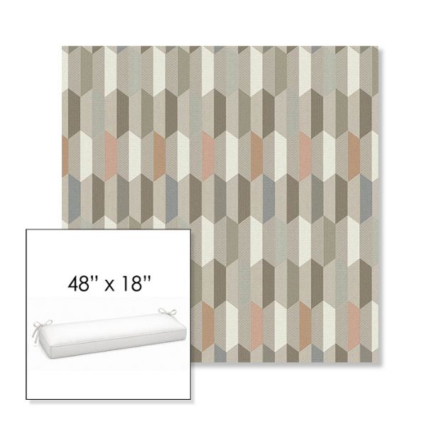 Picture of Precise Fawn | Sunbrella® 48" x 18" Outdoor Bench Cushion