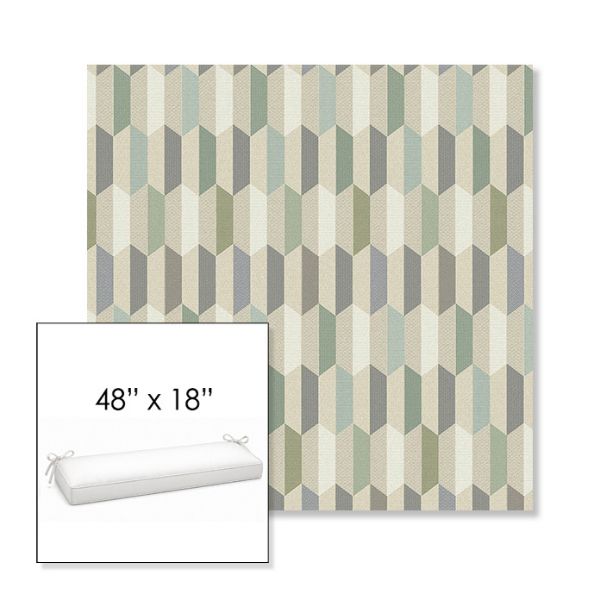 Picture of Precise Spring | Sunbrella® 48" x 18" Outdoor Bench Cushion