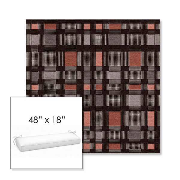 Picture of Rubix Huckleberry | Sunbrella® 48" x 18" Outdoor Bench Cushion