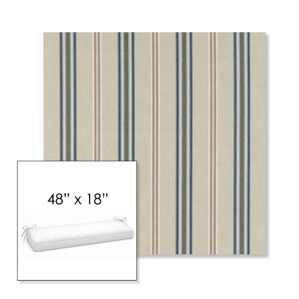 Picture of Saltillo Sagebrush | Sunbrella® 48" x 18" Outdoor Bench Cushion