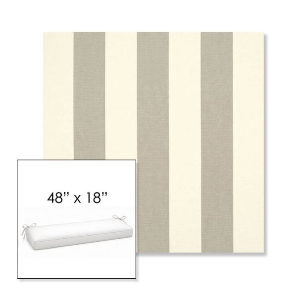 Picture of Solana Seagull | Sunbrella® 48" x 18" Outdoor Bench Cushion