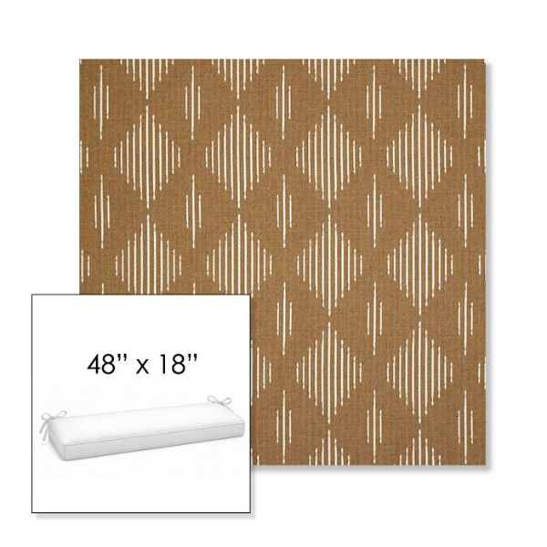 Picture of Spinner Diamond Teak | Sunbrella® 48" x 18" Outdoor Bench Cushion