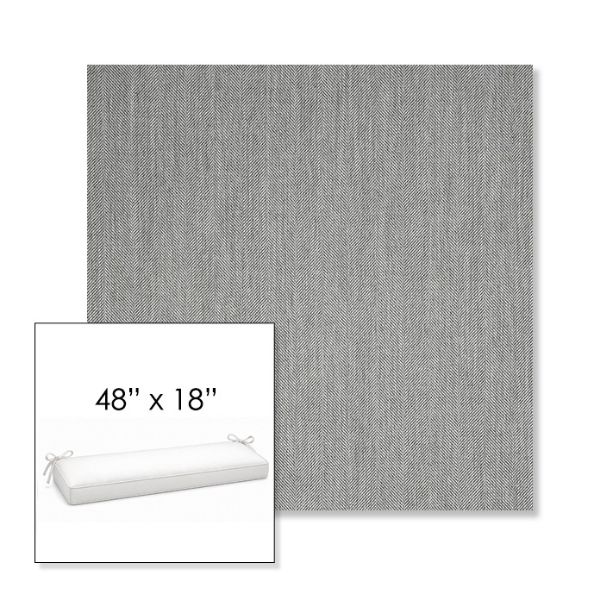 Picture of Switch Silver | Sunbrella® 48" x 18" Outdoor Bench Cushion