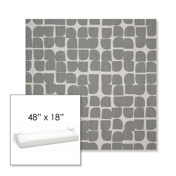 Picture of Toggle Greystone | Sunbrella® 48" x 18" Outdoor Bench Cushion