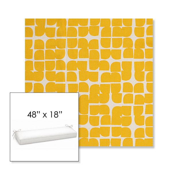 Picture of Toggle Lemon Drop | Sunbrella® 48" x 18" Outdoor Bench Cushion