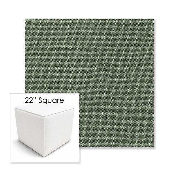 Picture of Bliss Aloe | 22" Square Outdoor Pouf or Ottoman | Sunbrella Fabrics