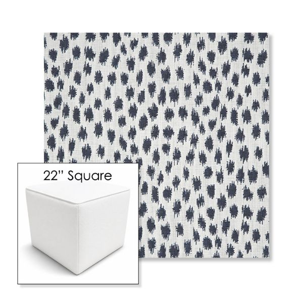 Picture of Agra Indigo | 22" Square Outdoor Pouf or Ottoman | Sunbrella Fabrics