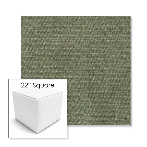 Picture of Ambrose Fern | 22" Square Outdoor Pouf or Ottoman | Sunbrella Fabrics