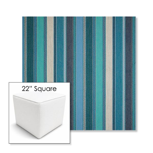 Picture of Ascend Oasis | 22" Square Outdoor Pouf or Ottoman | Sunbrella Fabrics