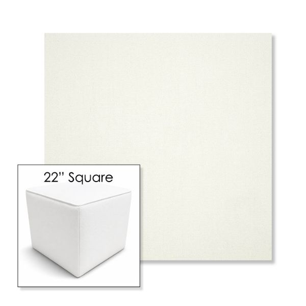 Picture of Canvas White | 22" Square Outdoor Pouf or Ottoman | Sunbrella Fabrics