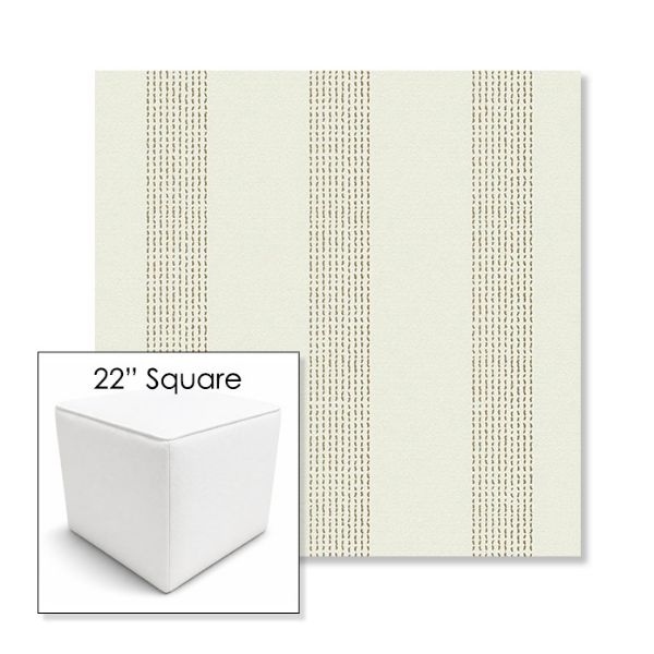 Picture of Caper Linen | 22" Square Outdoor Pouf or Ottoman | Sunbrella Fabrics