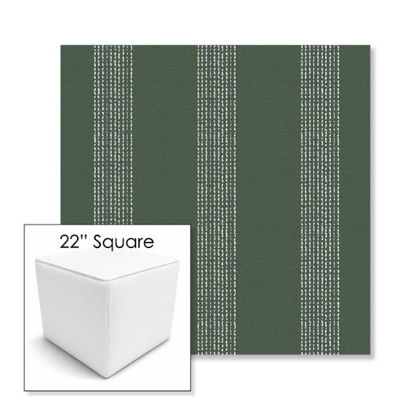 Picture of Caper Moss | 22" Square Outdoor Pouf or Ottoman | Sunbrella Fabrics