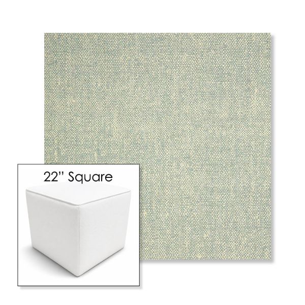 Picture of Chartres Mist | 22" Square Outdoor Pouf or Ottoman | Sunbrella Fabrics