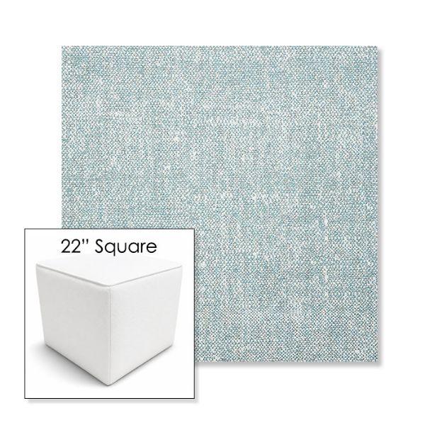 Picture of Chartres Opal | 22" Square Outdoor Pouf or Ottoman | Sunbrella Fabrics