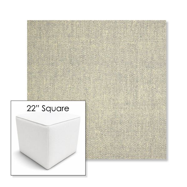 Picture of Chartres Pebble | 22" Square Outdoor Pouf or Ottoman | Sunbrella Fabrics