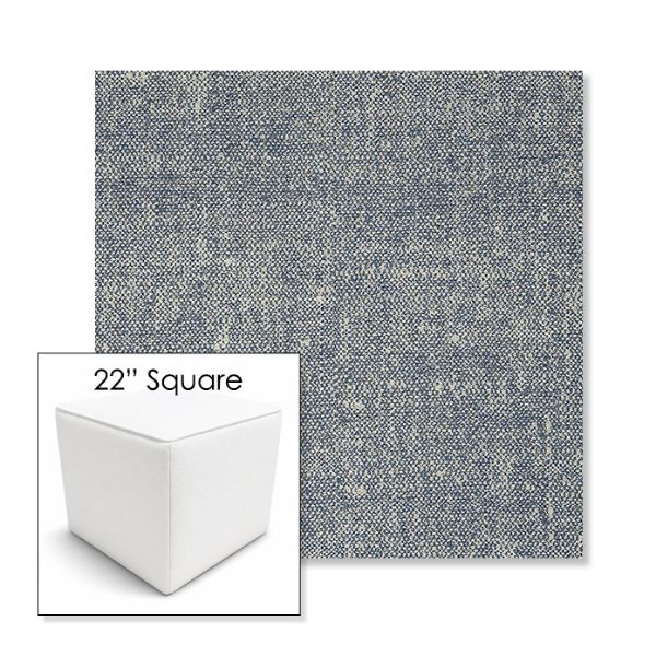 Picture of Chartres Storm | 22" Square Outdoor Pouf or Ottoman | Sunbrella Fabrics