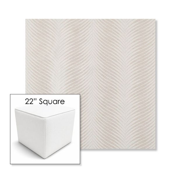 Picture of Clock Out Cloud | 22" Square Outdoor Pouf or Ottoman | Sunbrella Fabrics