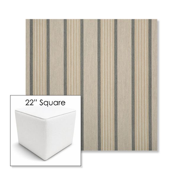 Picture of Cove Pebble | 22" Square Outdoor Pouf or Ottoman | Sunbrella Fabrics
