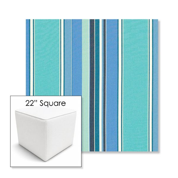 Picture of Dolce Oasis | 22" Square Outdoor Pouf or Ottoman | Sunbrella Fabrics