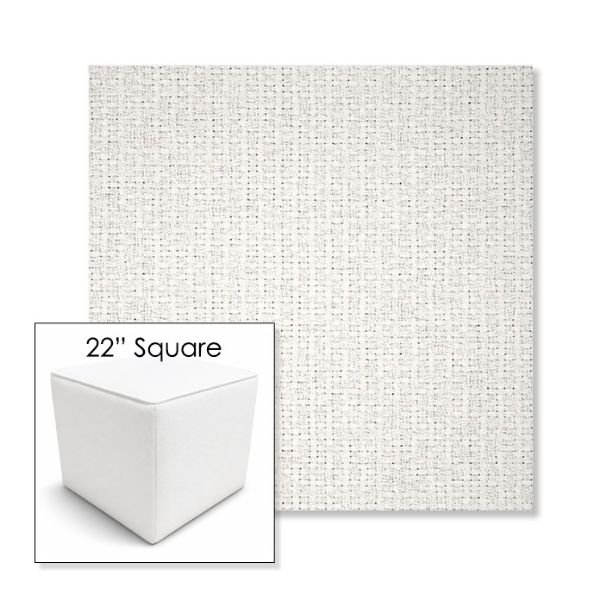 Picture of Dumont Snow | 22" Square Outdoor Pouf or Ottoman | Sunbrella Fabrics