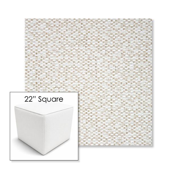Picture of Dumont Stucco | 22" Square Outdoor Pouf or Ottoman | Sunbrella Fabrics