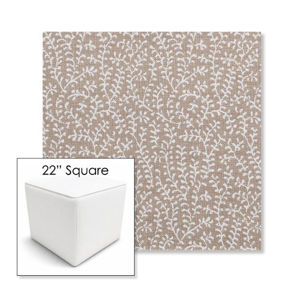 Picture of Eberly Linen | 22" Square Outdoor Pouf or Ottoman | Sunbrella Fabrics