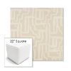 Picture of Escher Alabaster | 22" Square Outdoor Pouf or Ottoman | Sunbrella Fabrics